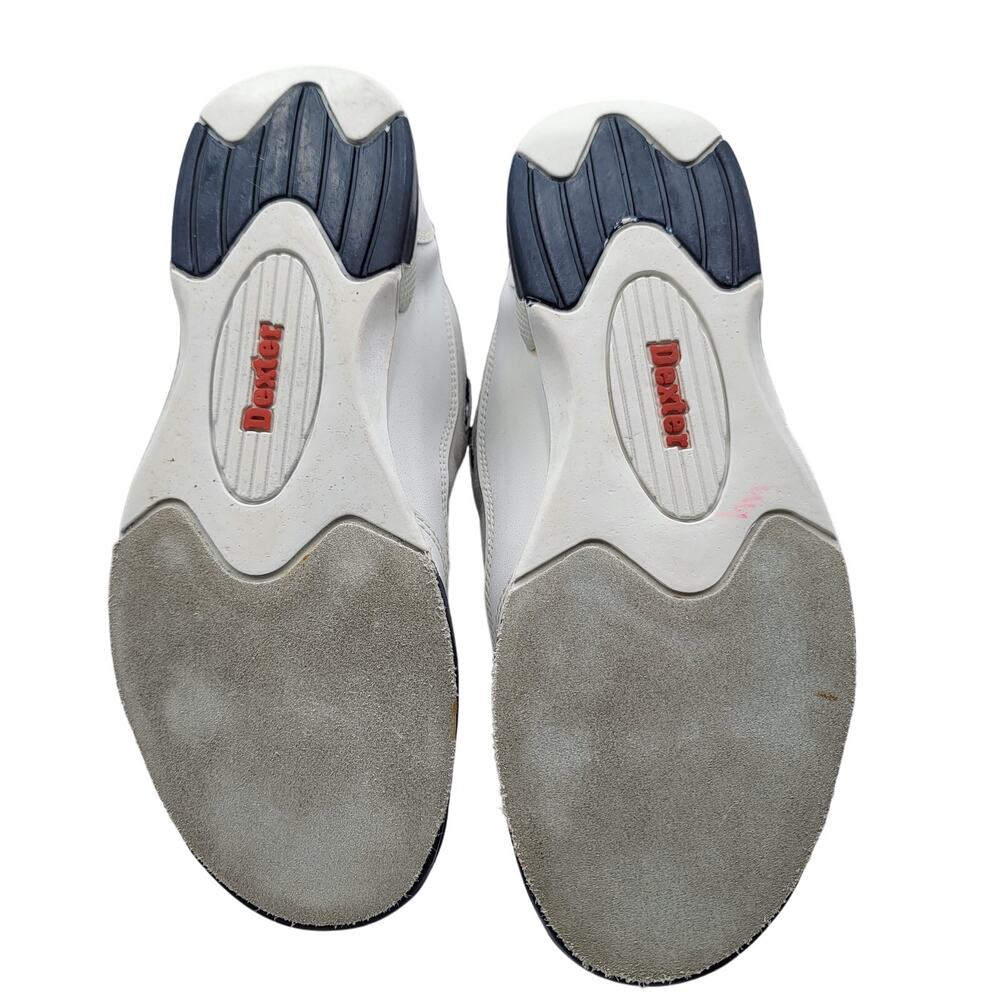 Dexter Men Bowling B895-8 Size 7.5 White Blue Lace Up Low Top Sneakers (189) - Picture 5 of 7